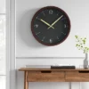 20" Walnut Woodgrain Wall Clock Black - Project 62™