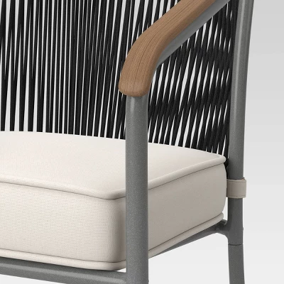 2pc Apex Mixed Material Outdoor Patio Dining Chairs Arm Chairs Black - Project 62™ 5 2pc Apex Mixed Material Outdoor Patio Dining Chairs Arm Chairs Black - Project 62™ - Image 5