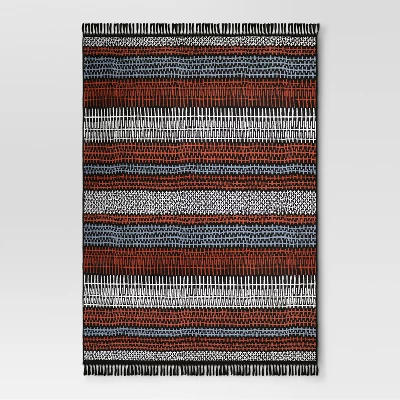 Drawn Stripe Warm Outdoor Rug - 7'x10' - Project 62™ 1 Drawn Stripe Warm Outdoor Rug - 7'x10' - Project 62™