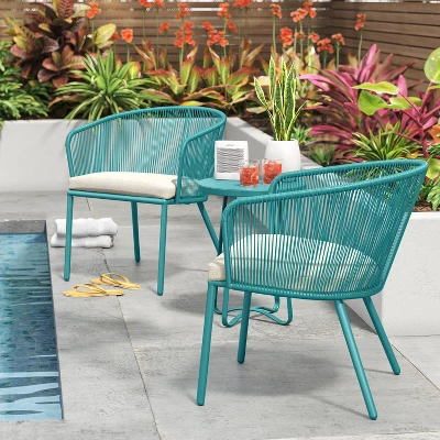 Fisher 3pc Deep Seating Patio Chat Set - Blue-Green - Project 62™ 1 Fisher 3pc Deep Seating Patio Chat Set - Blue-Green - Project 62™