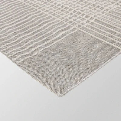 5' X 7' Plaid Outdoor Rug Gray - Project 62™ 4 5' X 7' Plaid Outdoor Rug Gray - Project 62™ - Image 4