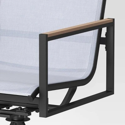 2pc Henning Swivel Outdoor Patio Dining Chairs Rocking Chairs Black - Project 62™ 4 2pc Henning Swivel Outdoor Patio Dining Chairs Rocking Chairs Black - Project 62™ - Image 4