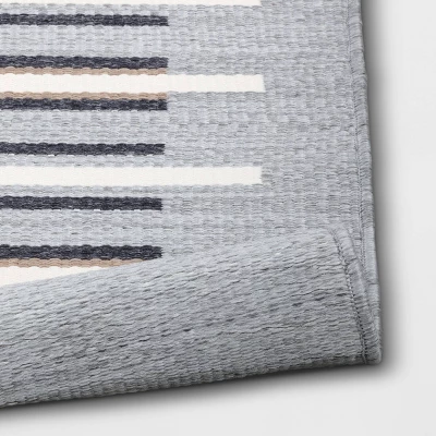5' X 7' Woven Striped Outdoor Rug Ivory/Gray - Project 62™ 3 5' X 7' Woven Striped Outdoor Rug Ivory/Gray - Project 62™ - Image 3