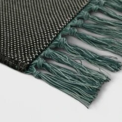 5' X 7' Diamond Fringed Outdoor Rug Gray/Teal - Project 62™