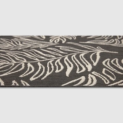 9' X 12' Leaves Outdoor Rug Black - Project 62™ 3 9' X 12' Leaves Outdoor Rug Black - Project 62™ - Image 3