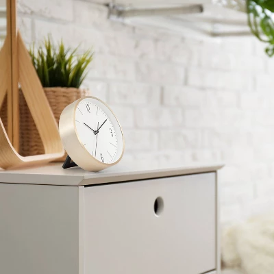 6" Round Wall Clock White/Brass - Project 62™ 4 6" Round Wall Clock White/Brass - Project 62™ - Image 4