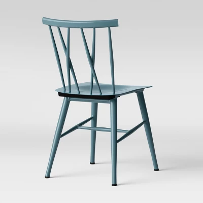 Set Of 2 Becket Metal X Back Dining Chair Light Blue - Project 62™ 4 Set Of 2 Becket Metal X Back Dining Chair Light Blue - Project 62™ - Image 4