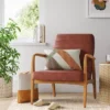 Northway Channel Tufted Wood Armchair Brown Faux Leather - Project 62™