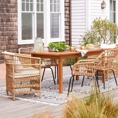 Kaufmann Wood Rectangle Patio Dining Table, Outdoor Furniture - Natural - Project 62™ 1 Kaufmann Wood Rectangle Patio Dining Table, Outdoor Furniture - Natural - Project 62™