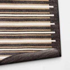 7'x10' Striped Tapestry Rectangular Woven Outdoor Area Rug Charcoal Gray - Project 62™ 5 7'x10' Striped Tapestry Rectangular Woven Outdoor Area Rug Charcoal Gray - Project 62™ -Project 62 GUEST 89c92463 18cf 4d7d b46b 42299b152b1b
