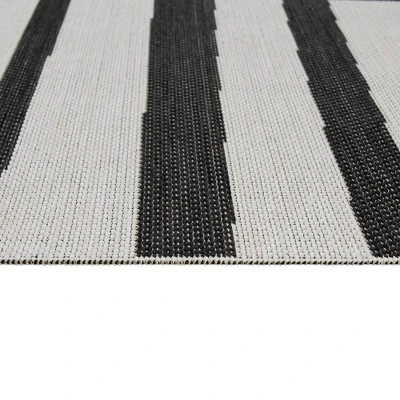 7'x10' Mod Directional Lines Outdoor Rug Black - Project 62™ 2 7'x10' Mod Directional Lines Outdoor Rug Black - Project 62™ - Image 2