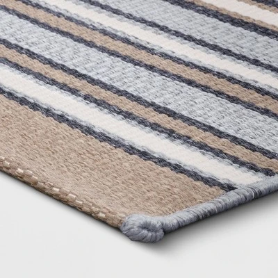 5' X 7' Woven Striped Outdoor Rug Ivory/Gray - Project 62™ 2 5' X 7' Woven Striped Outdoor Rug Ivory/Gray - Project 62™ - Image 2
