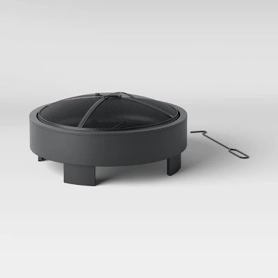 24" Round Wood Burning Fire Pit With Legs - Black - Project 62™ 2 24" Round Wood Burning Fire Pit With Legs - Black - Project 62™ - Image 2