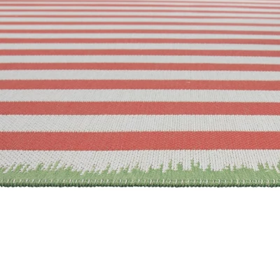 Preppy Stripes Outdoor Rug Coral - Project 62™ 2 Preppy Stripes Outdoor Rug Coral - Project 62™ - Image 2