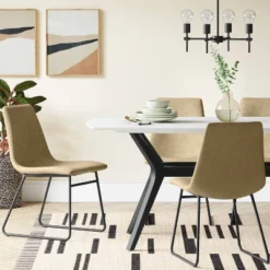 Project 62 44 2pk Bowden Faux Leather And Metal Dining Chairs Natural - Project 62™