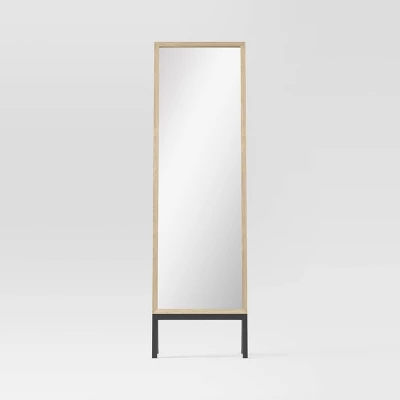 20" X 66" Oak And Metal Modern Floor Mirror Brown - Project 62™ 2 20" X 66" Oak And Metal Modern Floor Mirror Brown - Project 62™ - Image 2